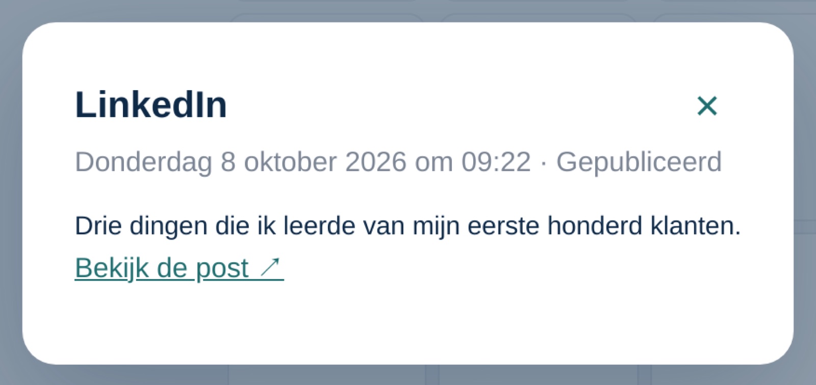 Een ingeplande post openen om datum en tijd aan te passen of uit de agenda te halen