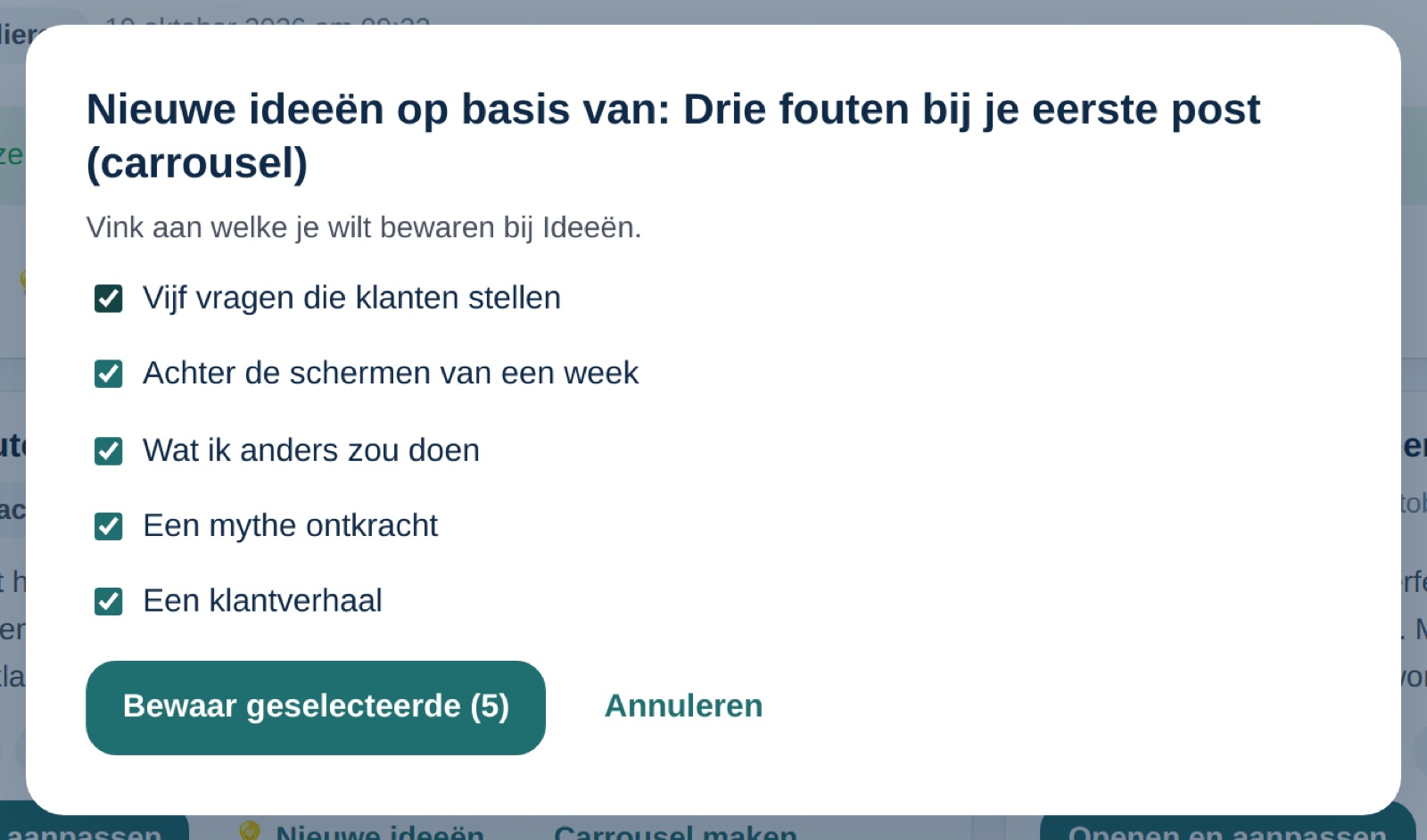 Nieuwe ideeën laten bedenken vanuit Recente content